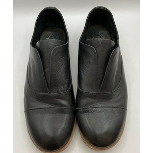 Kork-Ease Solid Black Leather Nottingham Laceless Cushioned Flats Women’s 6